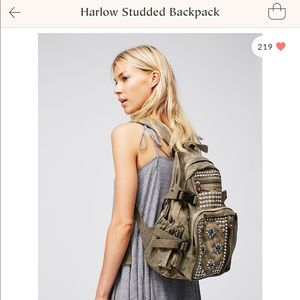 EUC SOLD OUT free people Harlow studded backpack